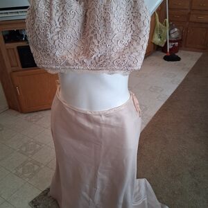 Strapless Lace Top Dress in Cream